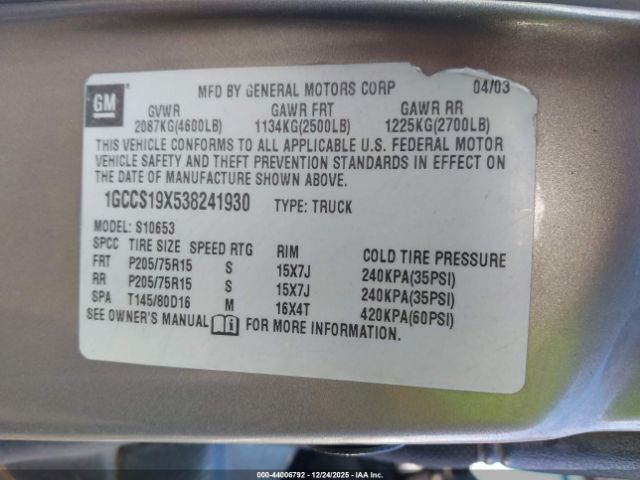 Chevrolet S-10 Ls Image 5